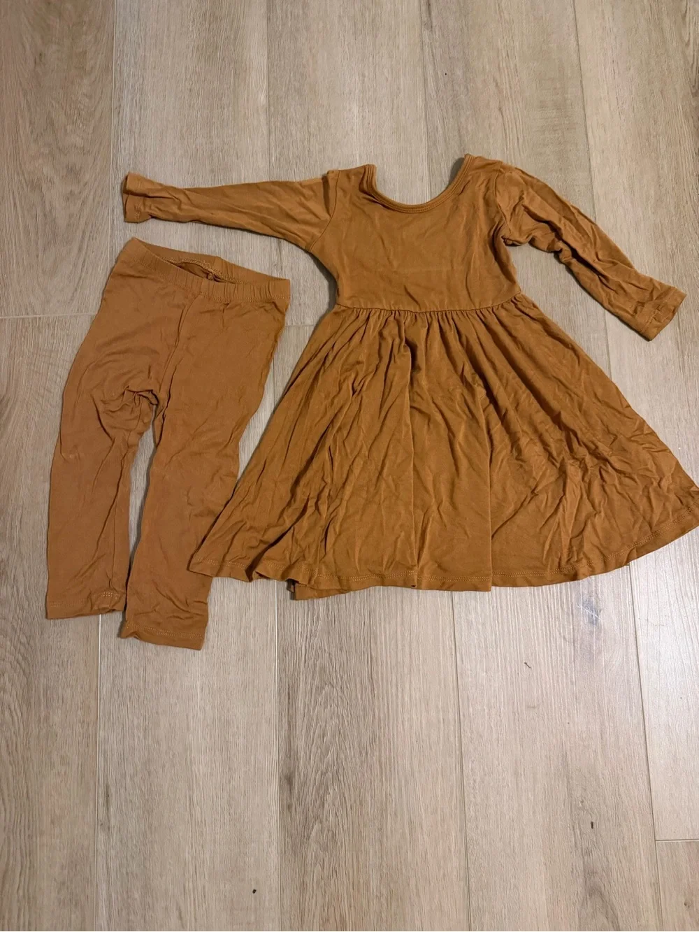 Kyte Baby Long Sleeve Twirl Dress and Leggings Set - Rust